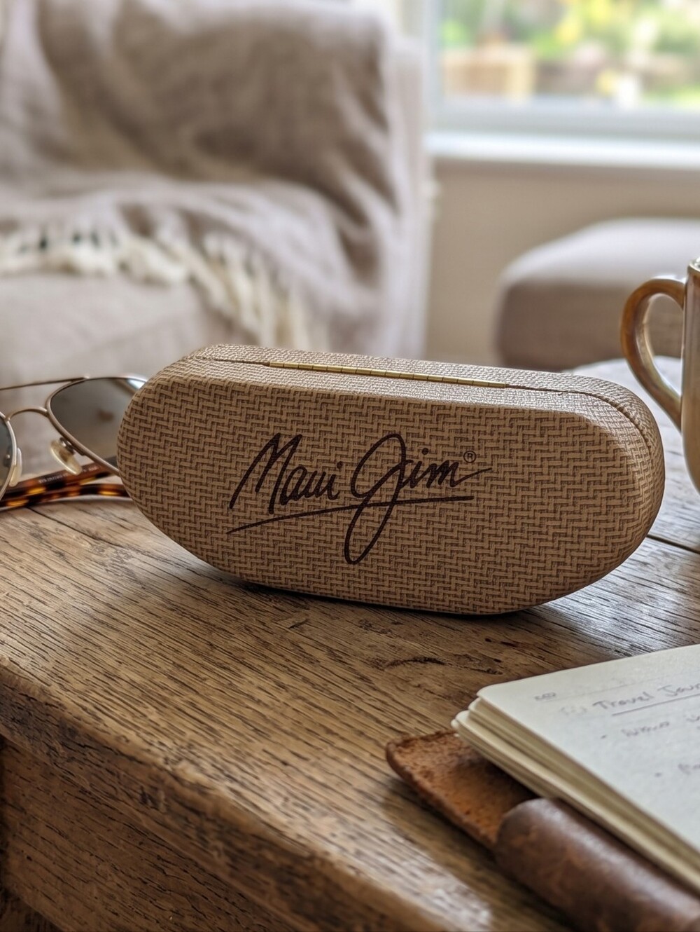 Maui Jim Basketweave Clamshell Sunglass Case Coastal Granola Resort